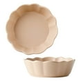 thumbnail image 1 of Qeeadeea Small Round Baking Dish Set Of 2, Colorful Ceramic Pie Pan, Round Ceramic Pie Plate-Khaki-15x15x5cm, 16oz, 1 of 7