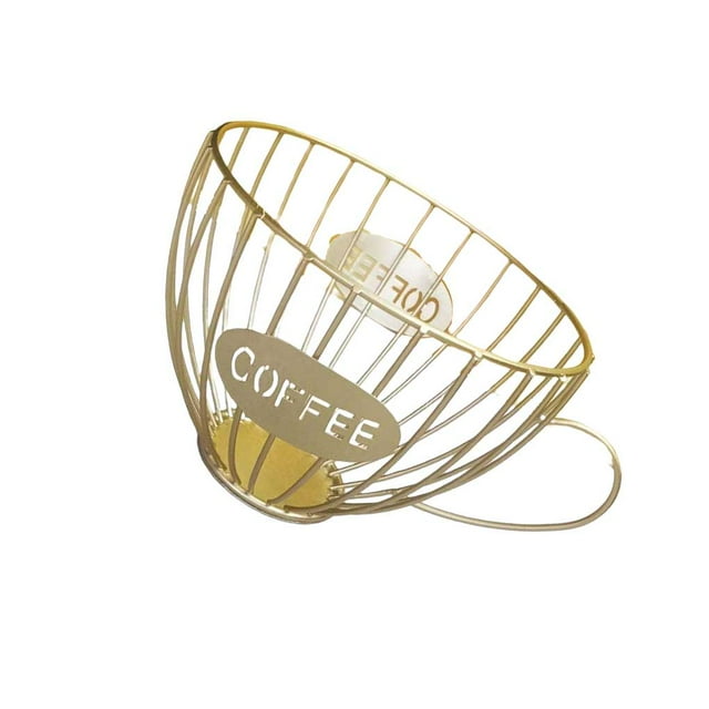 Matsuzay Cesta de almacenamiento con forma de café, soporte hueco de Metal, soporte para alimentos vegetales, organizador de gran capacidad, hogar, Almacenamiento y organización del hogar Matsuzay HA022733-00