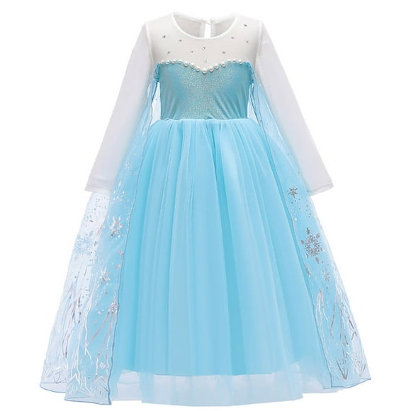 Frozen 2 Princess Elsa Costume Long Sleeve Long Sequin Dress