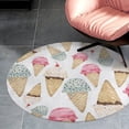 thumbnail image 4 of Ice Cream Cone Pattern Round Carpet Circle Rug Outdoor Patio Area Rug Washable Large Area Rugs Hallway Room Decor Fitness Mats, 4 of 8