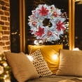 thumbnail image 4 of 17.71 Inch Cedar Christmas Wreath, Norfolk Pine with Ball Ornaments, Flower and Red Berries, Artificial Winter Wreath for Front Door Indoor Outdoor Holiday Decor, 4 of 7
