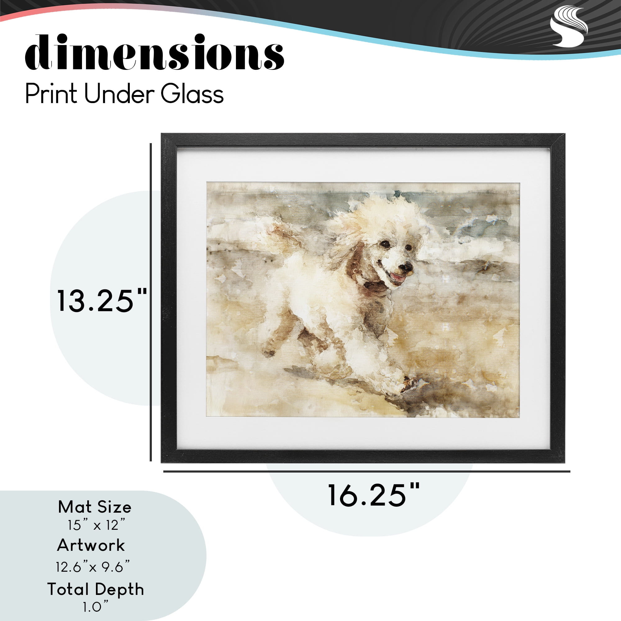 Stupell Industries Coastal Breeze & Poodle Black Framed Print Under Glass, design by Svetlana Aleynikova