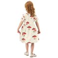 thumbnail image 4 of Girls Short Sleeve A-Line Dress Cute Mushroom Pattern with Daisies Play Dress Sizes 5-6T, 4 of 8