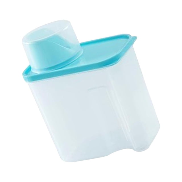 Kearding Contenedor de polvo de lavandería transparente para armario, eficiente y funcional Almacenamiento y organización del hogar 2L Azul 15x8.5 cm