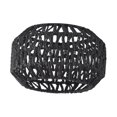 thumbnail image 3 of Pantalla de lámpara tejida con cuerda de papel, estilo boho retro vintage, lámpara de techo decorativa Negro, 3 of 9