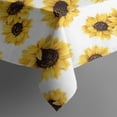 thumbnail image 5 of White Sunflower Pattern Square Tablecloth,Waterproof Square Table Cover,Wipeable Spillproof Washable Table Cover for Home Kitchen Party Decor 42"X42"(107x107cm), 5 of 6