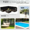 thumbnail image 2 of Patiojoy 6PCS Wicker Patio Sectional Conversation Furniture Set with Coffee Table & Seat Cushions Black, 2 of 6