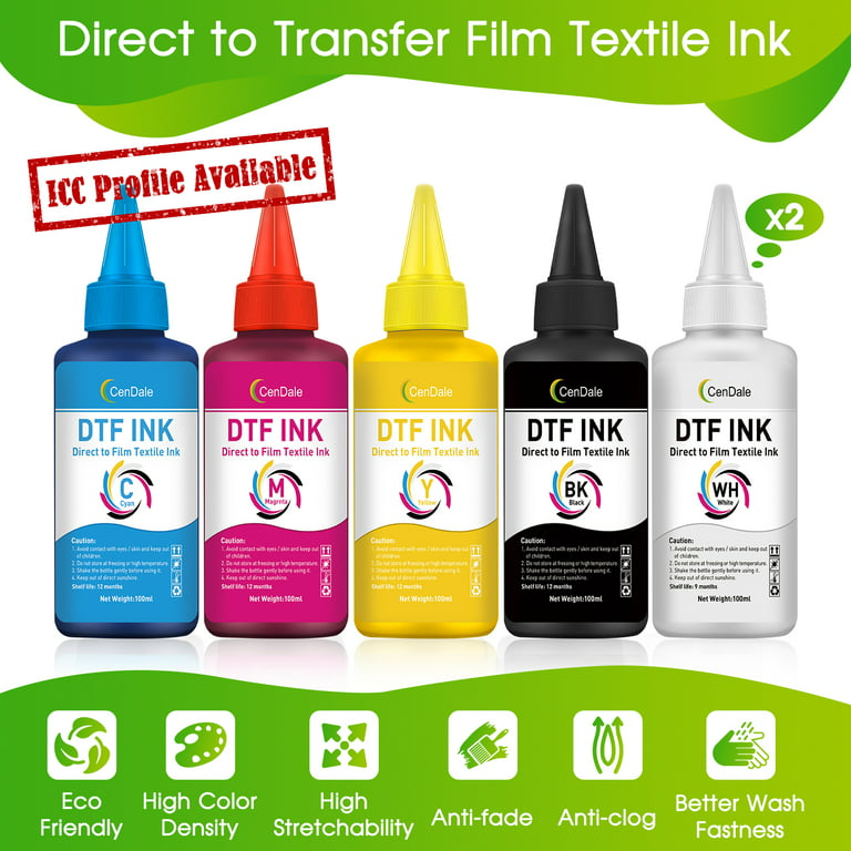 Jecqbor DTF Transfer Ink 600ML for PET Film, Premium Refill Kit for  ET-8550, XP-15000