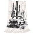 thumbnail image 2 of Balery Vintage Cactus Pickup Manta de Felpa Suave y Acogedora – Cobija de Franela Aterciopelada para Cama, Lavable y Cálida para Sofá, Mascotas, Transpirable-80"x60", 2 of 7