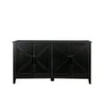 thumbnail image 5 of GAKMCIL Modern Freestanding Buffet Sideboard with 4 Doors & 4 open shelgves, Entryway Floor Storage Cabinet, Easy Maintenance for Living Room Bedroom Office Kitchen (Black) (59.06"L*15.75"W*31.50"H), 5 of 14