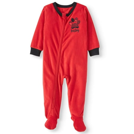 Matching Family Christmas Pajamas Baby Unisex Bear Union Suit Microfleece Blanket Sleeper