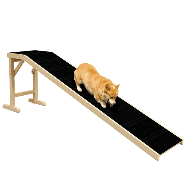 PawHut Rampe pour Animaux pour Chiens Chats Dessus de Tapis Antidérapant Naturel