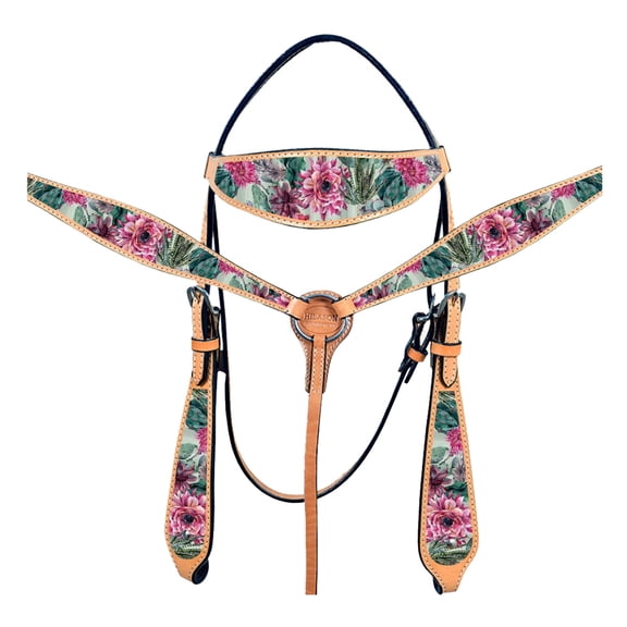 Western Horse Headstall Breast Collar Set American Leather Hilason