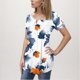 thumbnail image 2 of Camisas de Manga Corta para las Mujeres Casual V-Cuello Imprimir Top, Moda Poliéster/Spandex Blusa de Verano para Diario, 2 of 6