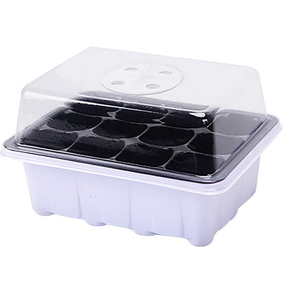 Seed Starter Tray Seed Starter Kit with Dome (12 Cells per Tray) Planting Trays for Seedlings Plant Trays Seedling Starter Trays Indoor Greenhouse Kit
