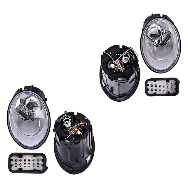 Par de Faros Beetle 2006 A 2011 Volkswagen Eléctrico 8 Pines DEPO .