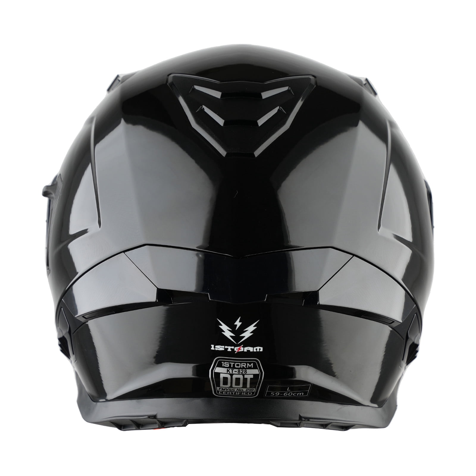 1Storm Motorcycle Full Face Helmet for Adults Men and Women Street Bike Racing Helmet DOT Approved with one Extra Clear Shield: KT828 Glossy Black