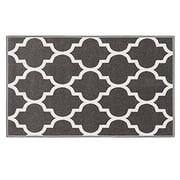 House, Home and More Skid-Resistant Carpet Indoor Area Rug Floor Mat – Moroccan Trellis Lattice – Misty Gray & Linen White – 2 Feet X 3 Feet