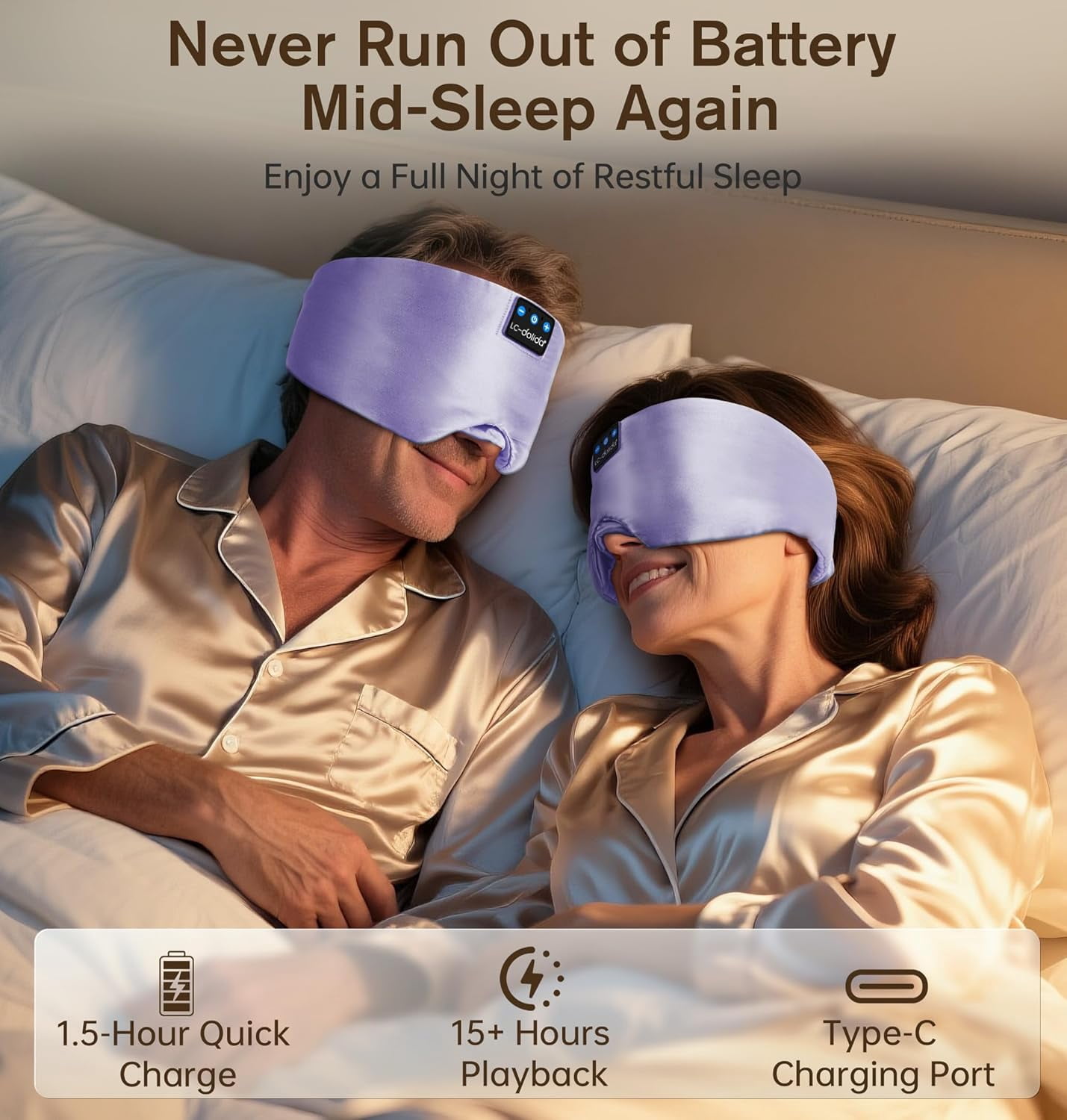 MUSICOZY 3D Sleep Mask with Bluetooth Headphones, Ice Silk Sleep Headphones with Bluetooth 5.4, Total Blackout Eye Mask for Sleeping, Sleep Soft Mask for Women Men, All Night Sleep, Travel Gift