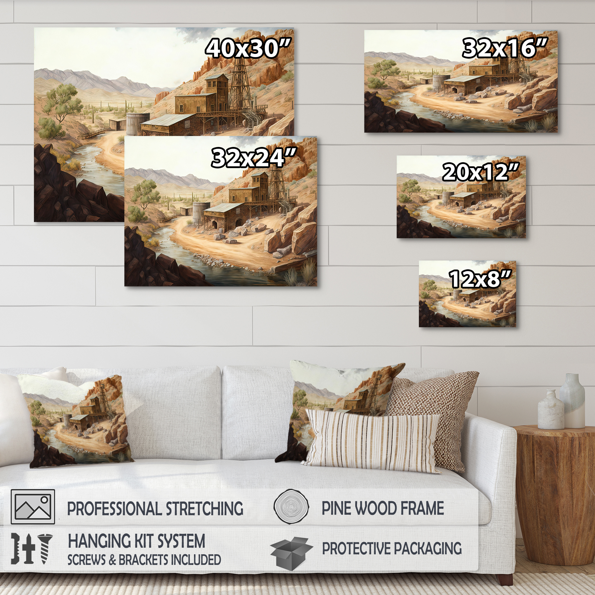 Designart Wild West Mine In Arizona II Canvas Wall Art