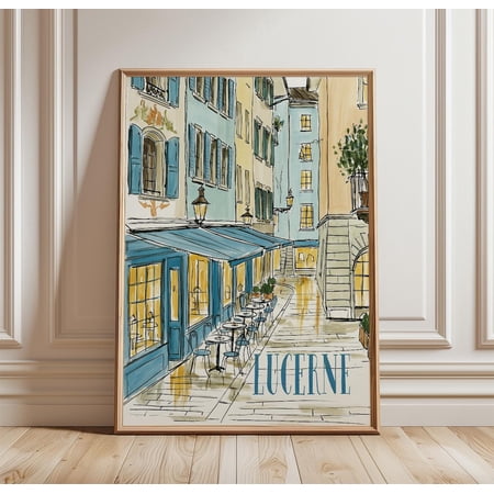 Lucerne Swiss Travel Poster Travel Inspired Home Office And Gallery Wall Decor