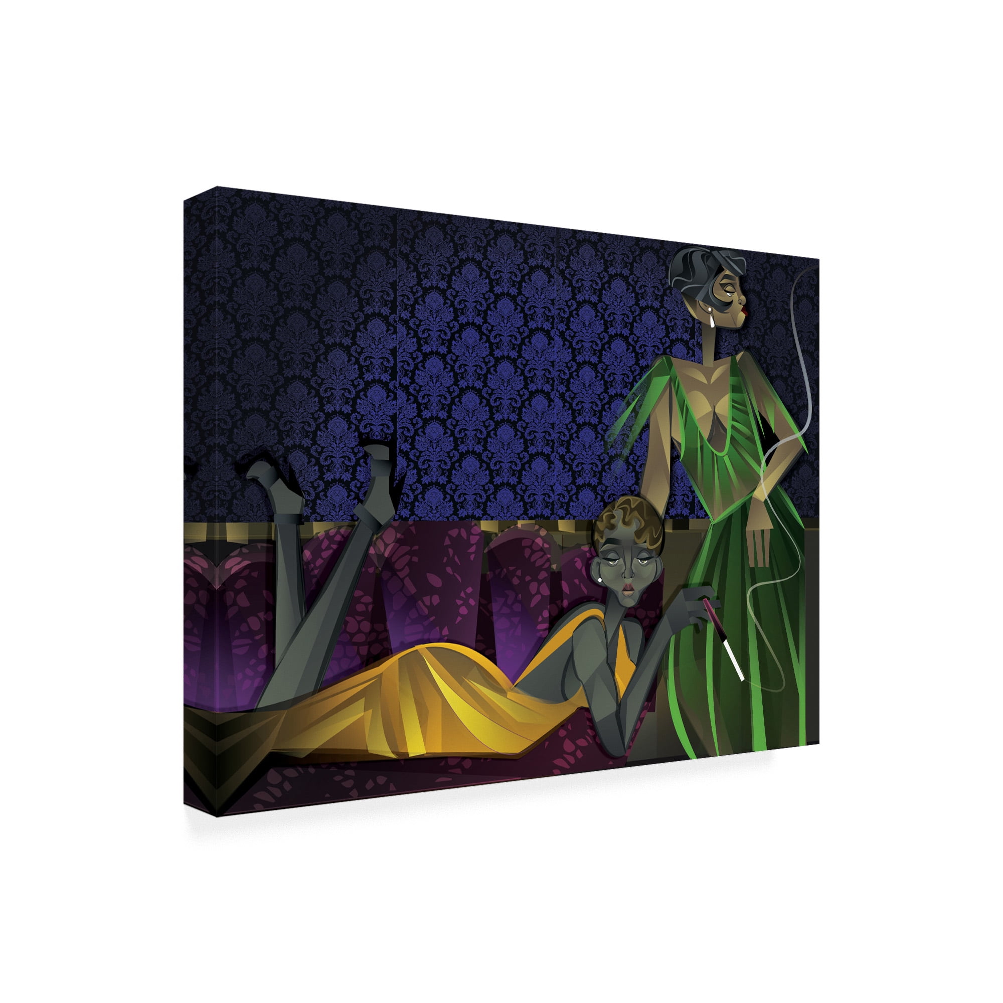 Trademark Fine Art 'Two Women' Canvas Art by Jaleel Campbel