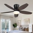 thumbnail image 1 of Phorus 36" Low Profile Ceiling Fan with LED Light, Remote/APP Control, Quiet Reversible DC Motor, Dimmable Modern Ceiling Fan for Bedroom, Brown, 1 of 14