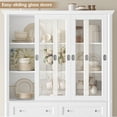 thumbnail image 2 of Homfa White Bookcase with Sliding Glass Doors, 73.5" Standard Bookcase with 2 Drawers, 5-tier Freestanding Storage Cabinet for Home Office Living Room, 2 of 7