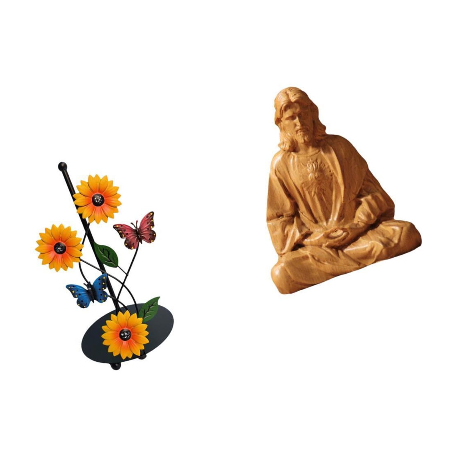 Fiocias Toilet Paper Holder Paper Towel Holder Countertop Heart of Jesus Statue Sacred Heart of Jesus Figurine Resin Iron Material Suitable for Kitc