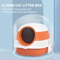 thumbnail image 5 of Foldable Cat Litter Box with Lid, High-Sided Design, Air Freshener, Large Dual Entrance, Easy To Clean, Orange and Black, 5 of 9