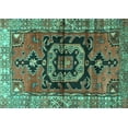 thumbnail image 1 of Ahgly Company Machine Washable Indoor Rectangle Persian Turquoise Blue Traditional Area Rugs, 2' x 3', 1 of 4