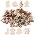 thumbnail image 6 of Gymnture 300pcs Unfinished Small Wooden Cutouts Christmas Hanging Wood Decorations Christmas Tree Hanging Crafts, 6 of 10