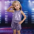 thumbnail image 2 of Zshosam Toddler Summer Clothes Toddler Baby Girls Summer Outfits Ruffle Short Sleeve T-Shirts Tops Shorts 2Pcs Clothes Set Size 7T 8T,(Light Purple 7-8 Years), 2 of 5
