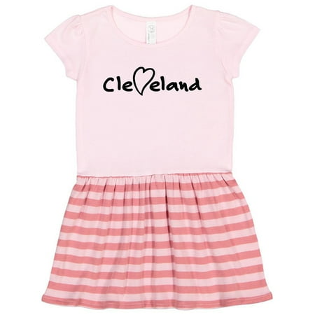 

Inktastic Cleveland Heart Handwriting Black Gift Toddler Girl Dress