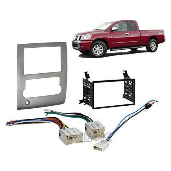 Absolute USA Double DIN Stereo Installation Kit for 2008-2012 Nissan Titan, Silver