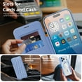 thumbnail image 4 of TECH CIRCLE for Galaxy A05 Flip Wallet Case 6.7" 2023, Magnetic Clear Back, Compatible with MagSafe, 3 Card Slots, RFID Blocking, Camera Lens Protector, PU Leather Protective Cover, Blue, 4 of 8
