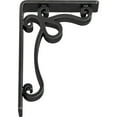 thumbnail image 4 of Ekena Millwork 2"W x 5 1/2"D x 8"H Orleans Wrought Iron Bracket, (Triple center brace), Powder Coated Black, 4 of 8