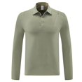 thumbnail image 4 of Afdoent Men's Polo Shirts Solid Color Lapel Button Open Collar Sports Base Shirt For Male Leisure Loose Comfortable Trendy Business Long Sleeve Shirt Casual Bussiness, 4 of 6