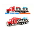 thumbnail image 2 of Blue Flatbed Semi Truck with Two ATV Four Wheel Motorcycles Boys Toy-BT-1, 2 of 9