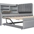 thumbnail image 6 of Mirightone Twin Upholstered Daybed with Trundle, Twin Lift up Storage Bed with USB & Outlet for Teens Adults, Gray, 6 of 9