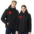 thumbnail image 5 of Lilgiuy Unisex Heated Jacket USB Electric Coat Jacket Trendy Heart Print Long Sleeve Hooded Winter Thermal Heated Coat for Sonwboarding Skiing Black (S-XL), 5 of 5