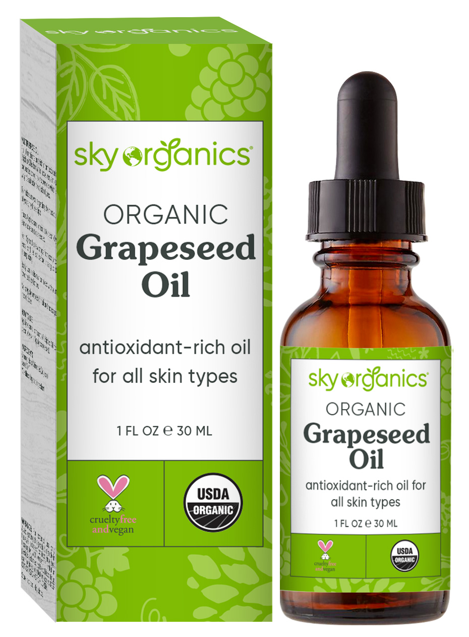 Sky Organics Organic Grapeseed Oil for Face to Moisturize, Clarify