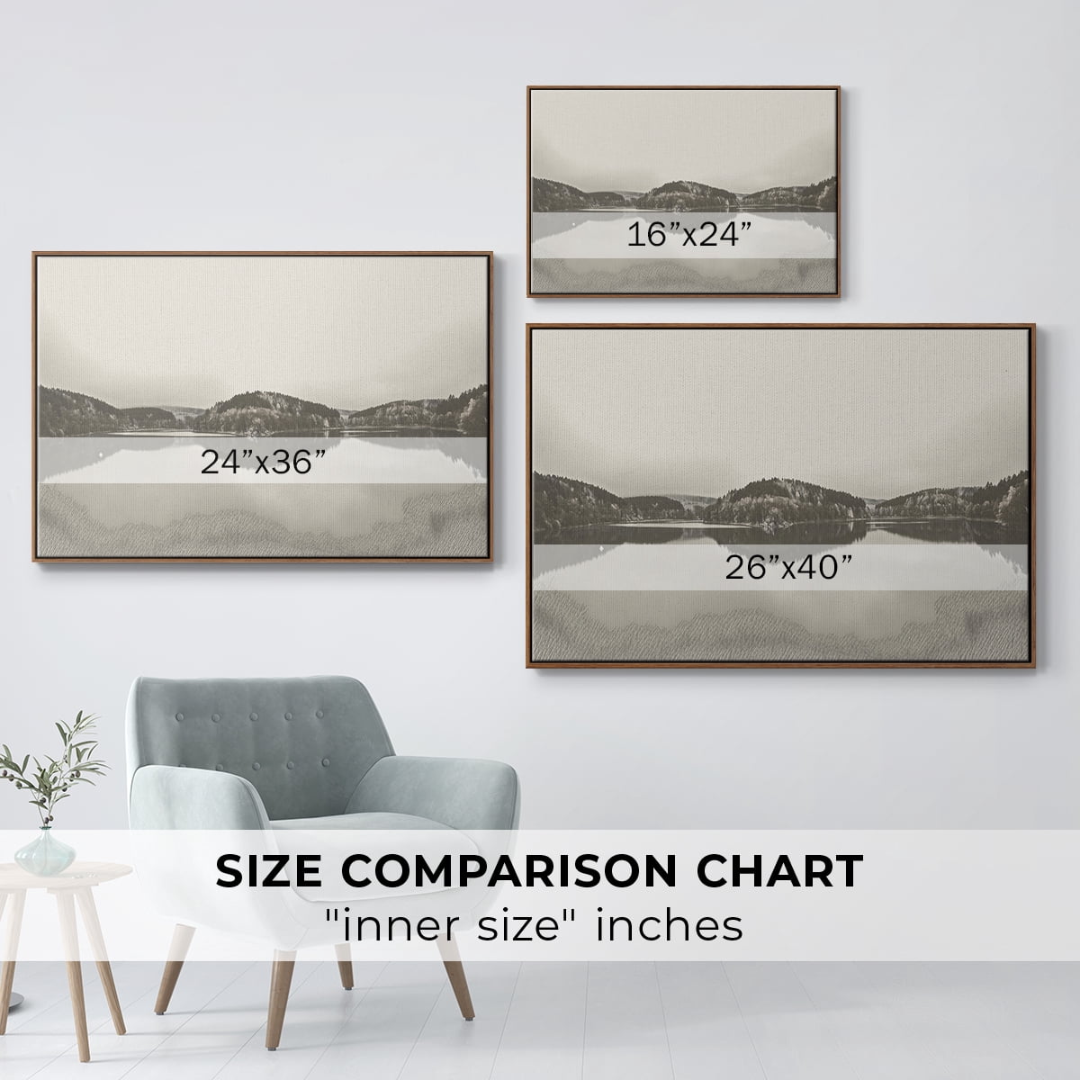 Vintage Landscape-CCCLXXIV By Wexford Home Framed in Walnut Wood Gallery Wrapped Canvas 17 in. x 25 in.