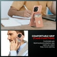 thumbnail image 3 of for iPhone 13 Phone Case Card Holder with Compatible with MagSafe Magnetic RFID Blocking PU Leather Flip Kickstand Detachable 2-in-1 Wallet Case For iPhone 13,Rosegold, 3 of 8