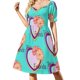 thumbnail image 2 of Vestido de manga corta con bandera americana rojo blanco y azul tendencia de ropa de mujer conjuntos elegantes para mujer, 2 of 8