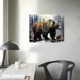thumbnail image 4 of ARISTURING Large Forest Bear Canvas Wall Art Bears Play in Forest Abstract Animal Painting Artwork for Home Bedroom Living Room Stretched and Framed Ready to Hang 24x36inch (Grey), 4 of 6