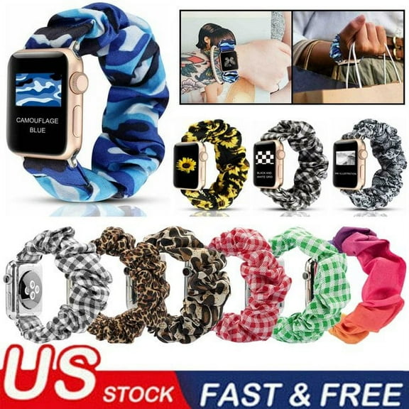 EIMELI Elastic Wrist Bracelet for Apple Watch Band 42mm/44mm, Fancy Elastic Hair Wristbands Replacement for iWatch Series 5/4/3/2/1 Women Girls