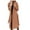 Khaki, variant on Scyoekwg Fall Trench Coat for Women Solid Lapel Woolen Button Up Pocketed Long Sleeve Breasted Trench Coat Long Outwear Womens Tops White L