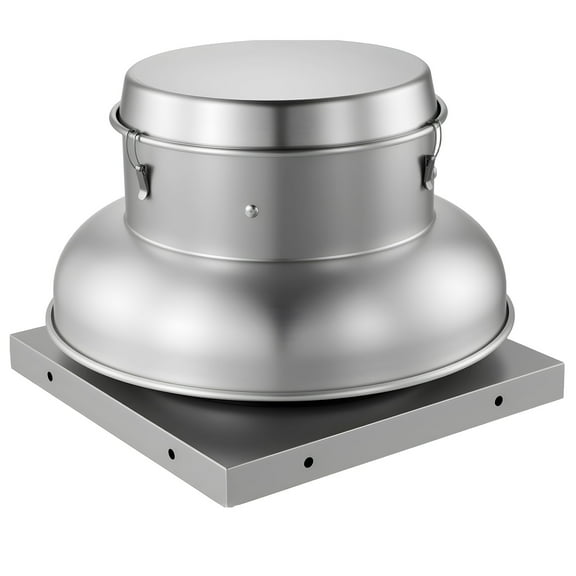 KFFKFF Roof Exhaust Fan with Adjustable Airflow, 21-Inch Base, Durable Aluminum Alloy Construction, High-Power Motor, 900/1500 CFM for Versatile Use in Garages, Kitchens, and Bathrooms, Silver