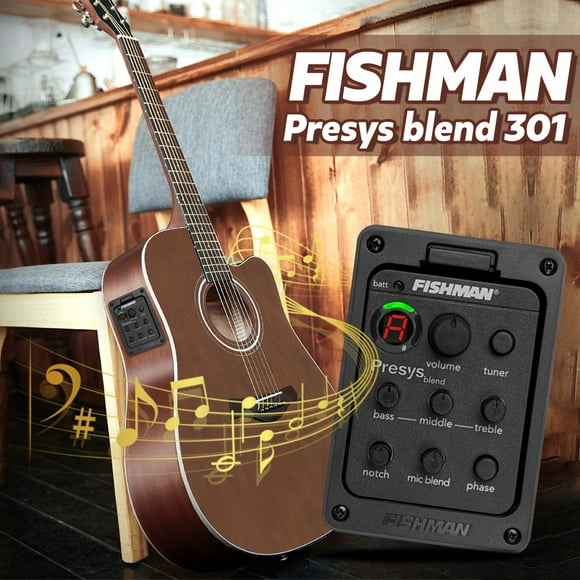 Fishman Presys 301 Mic Mistura Dual Modelo de Guitare Preamp Eq Tuner Piezo Captador